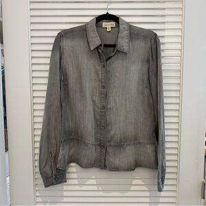 Cloth & Stone Long Sleeve Chambray Peplum Button-Down Blouse